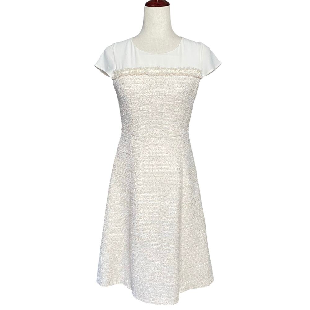 Anayi Japanese Luxury Tweed A Line Fit Flare Dress‎ 38 (M?) Old Money Classic